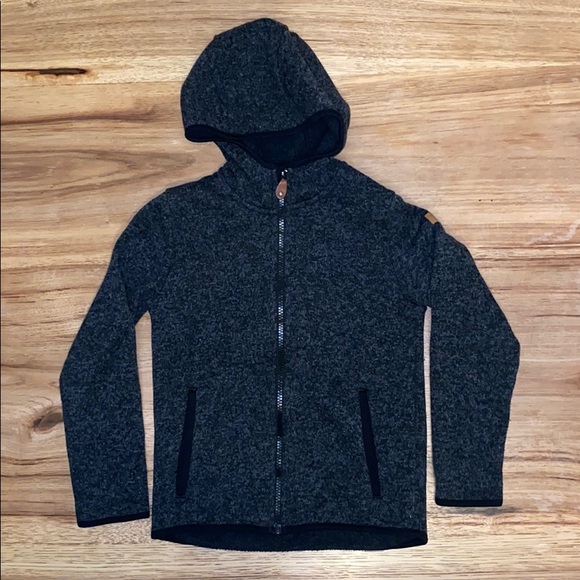 👦Boys H&M heather black zip up hoodie size 6-8 - Picture 2 of 8